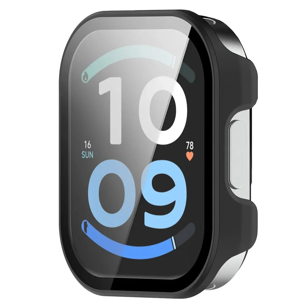 Schutzhülle mit Glas für Xiaomi Redmi Watch 6 Active, Bizon Case Watch Adamo, mattes Schwarz (5/8)