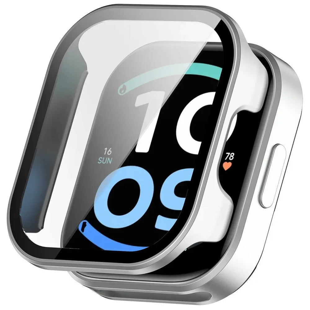 Schutzhülle mit Glas für Xiaomi Redmi Watch 6 Active, Bizon Case Watch Adamo, satiniertes Silbern (4/8)