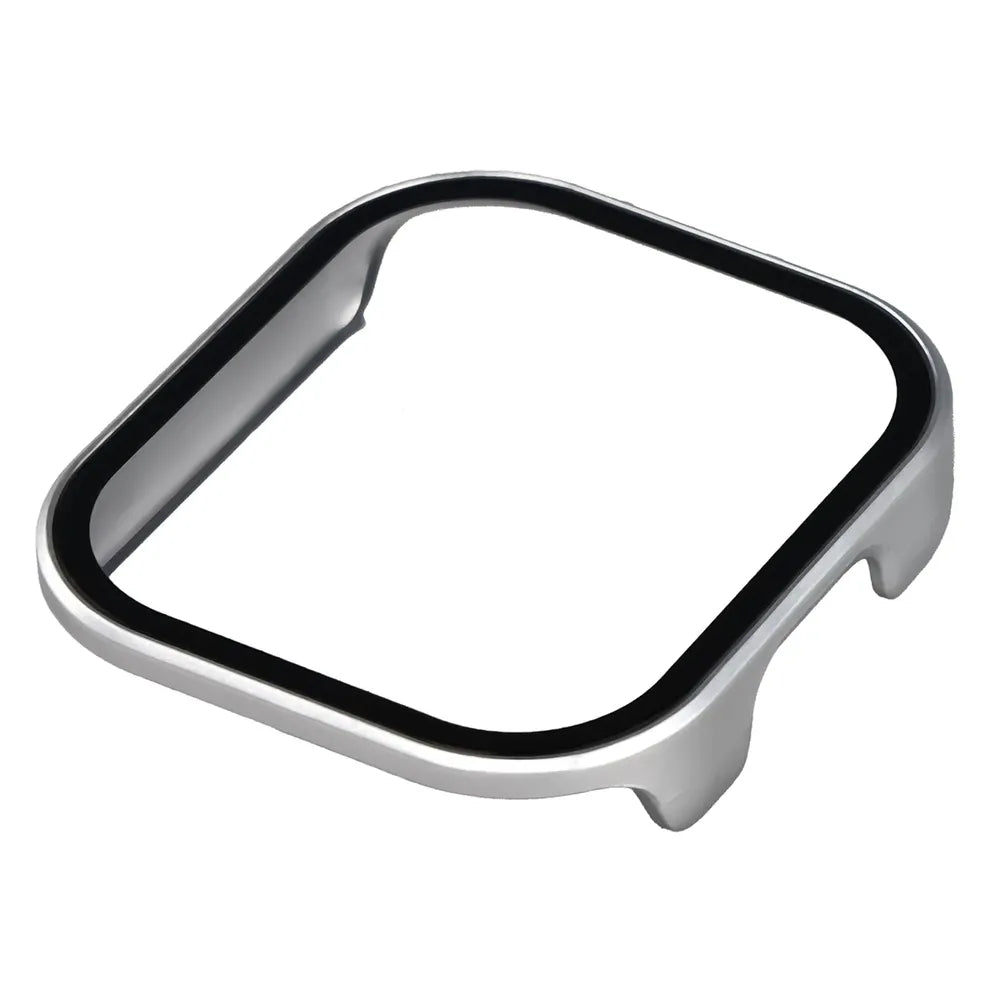 Schutzhülle mit Glas für Xiaomi Redmi Watch 6 Active, Bizon Case Watch Adamo, satiniertes Silbern (6/8)