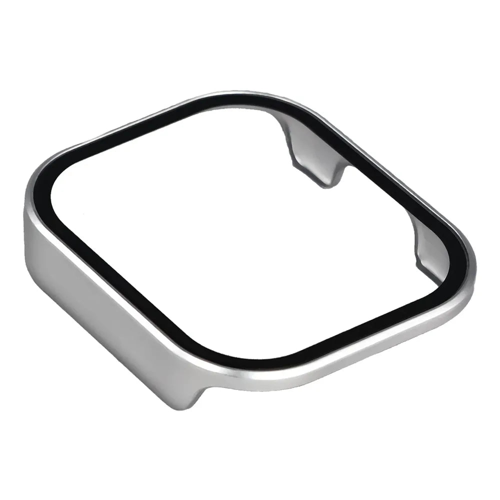 Schutzhülle mit Glas für Xiaomi Redmi Watch 6 Active, Bizon Case Watch Adamo, satiniertes Silbern (7/8)