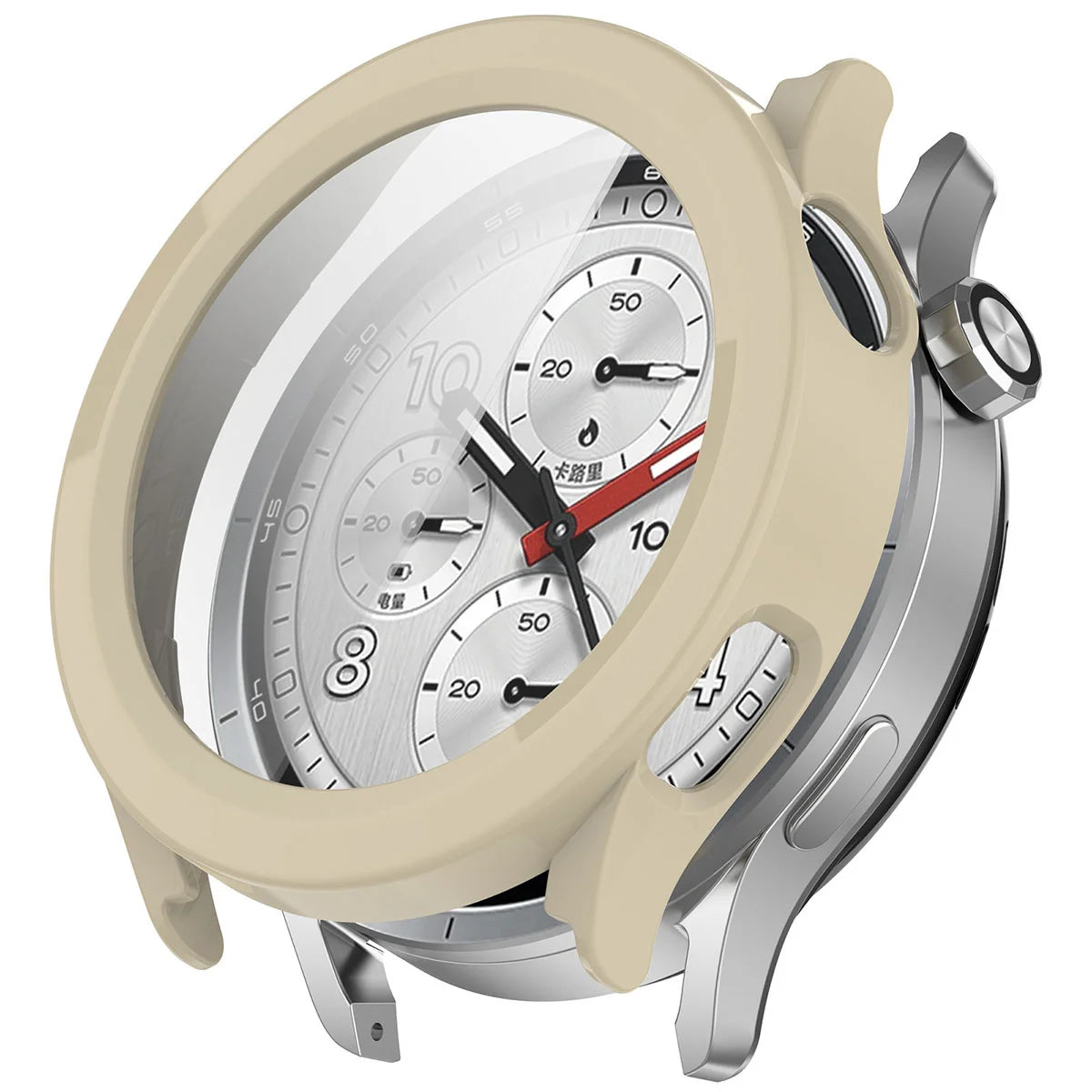 Schutzhülle mit Glas für Xiaomi Watch S5, Bizon Case Watch Adamo, Beige