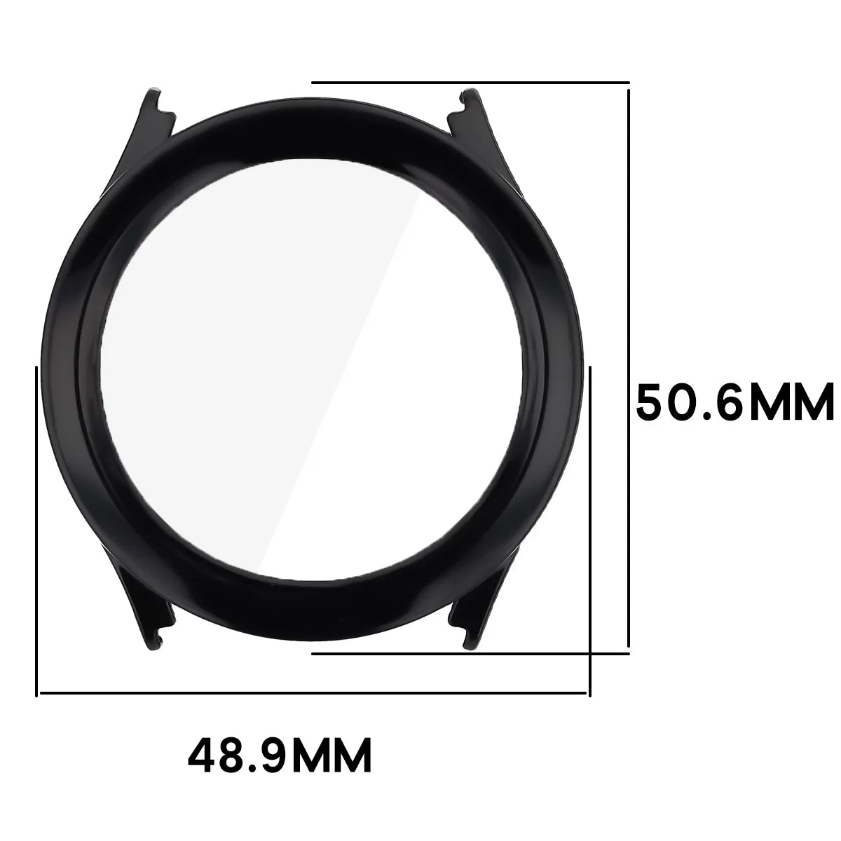 Schutzhülle mit Glas für Xiaomi Watch S5, Bizon Case Watch Adamo, Schwarz