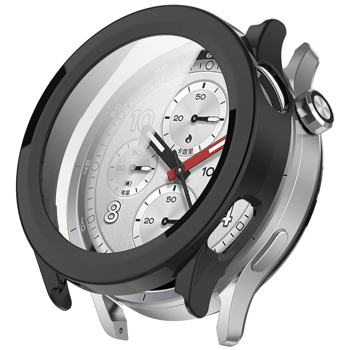 Schutzhülle mit Glas für Xiaomi Watch S5, Bizon Case Watch Adamo, Schwarz