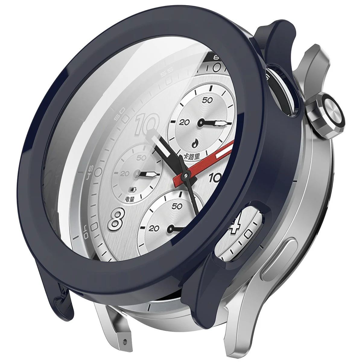 Schutzhülle mit Glas für Xiaomi Watch S5, Bizon Case Watch Adamo, Blau