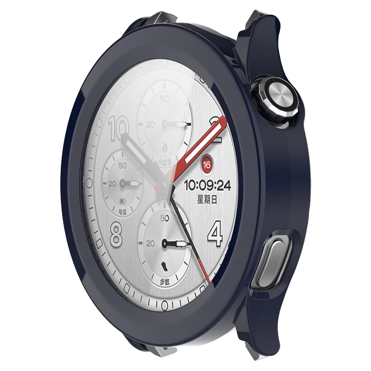 Schutzhülle mit Glas für Xiaomi Watch S5, Bizon Case Watch Adamo, Blau