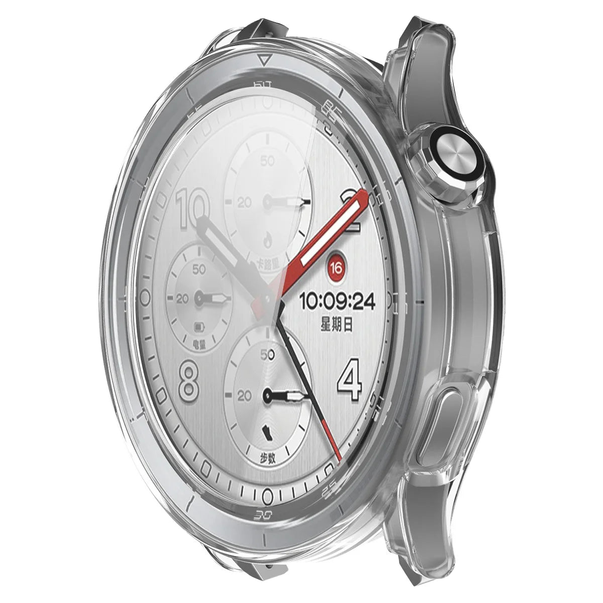 Schutzhülle mit Glas für Xiaomi Watch S5, Bizon Case Watch Adamo, Transparent