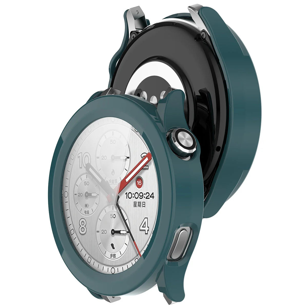 Schutzhülle mit Glas für Xiaomi Watch S5, Bizon Case Watch Adamo, Grün
