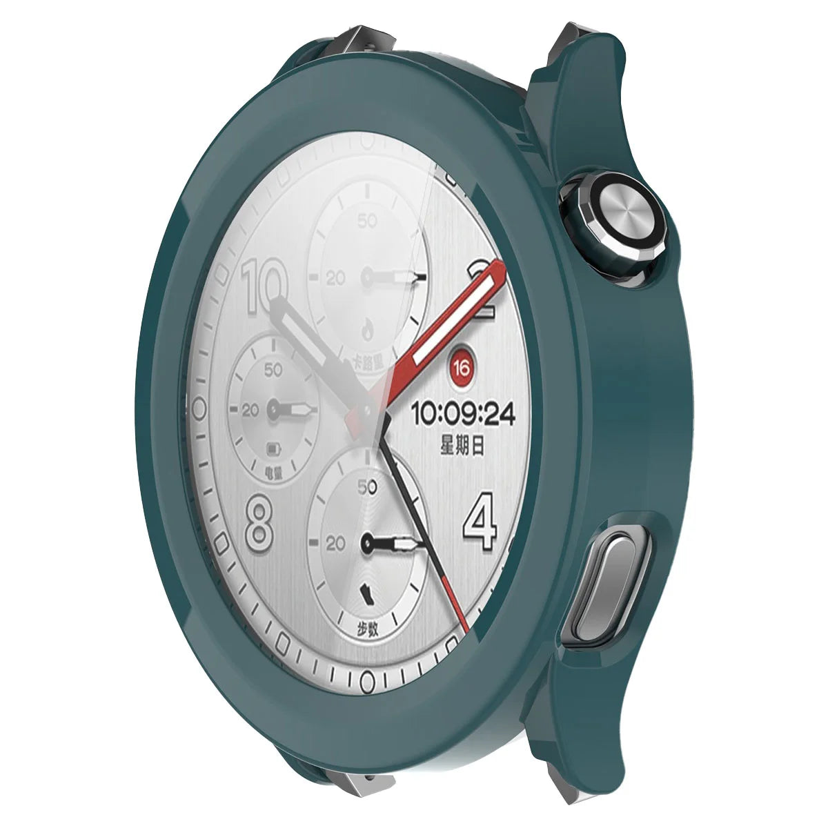 Schutzhülle mit Glas für Xiaomi Watch S5, Bizon Case Watch Adamo, Grün