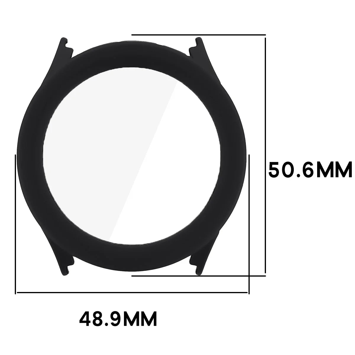 Schutzhülle mit Glas für Xiaomi Watch S5, Bizon Case Watch Adamo, mattes Schwarz