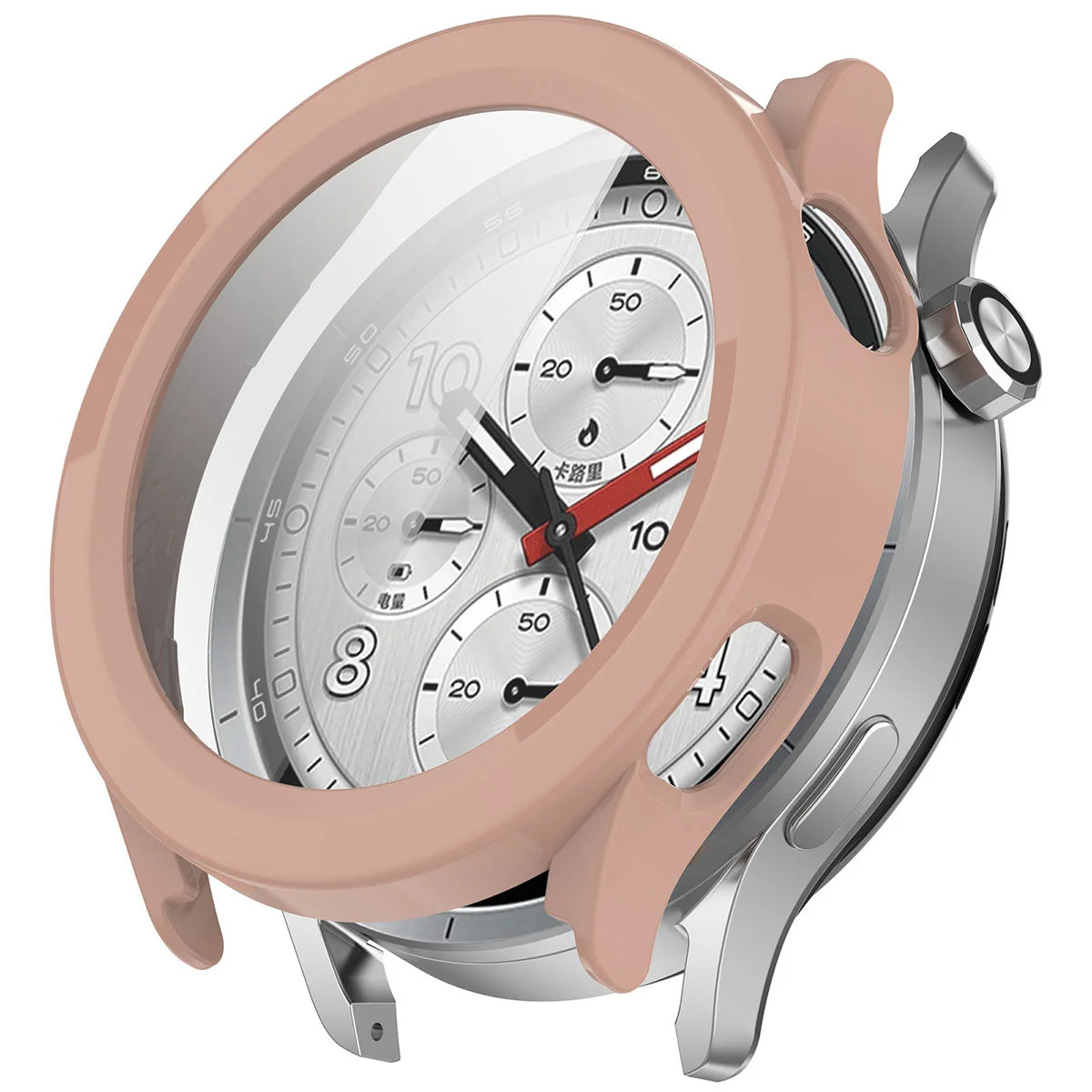 Schutzhülle mit Glas für Xiaomi Watch S5, Bizon Case Watch Adamo, Rosa