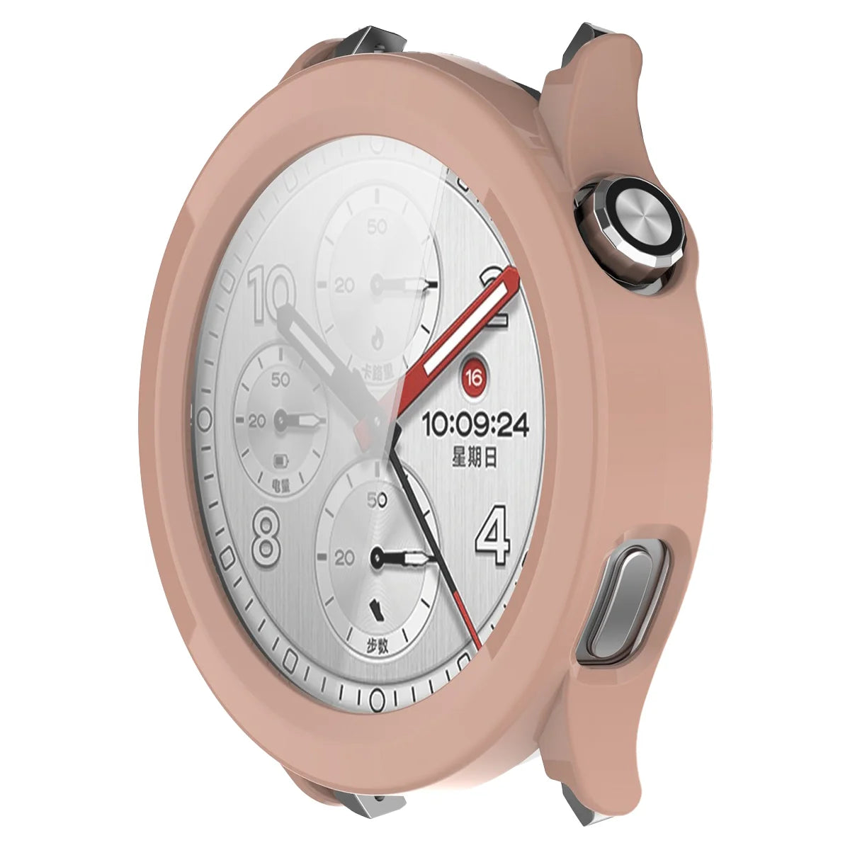Schutzhülle mit Glas für Xiaomi Watch S5, Bizon Case Watch Adamo, Rosa