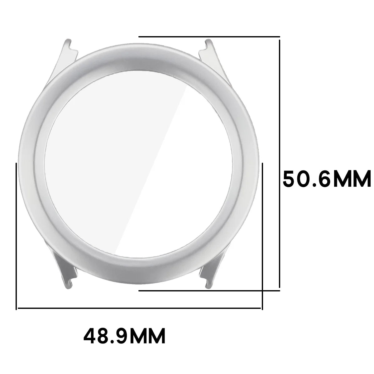 Schutzhülle mit Glas für Xiaomi Watch S5, Bizon Case Watch Adamo, satiniertes Silbern