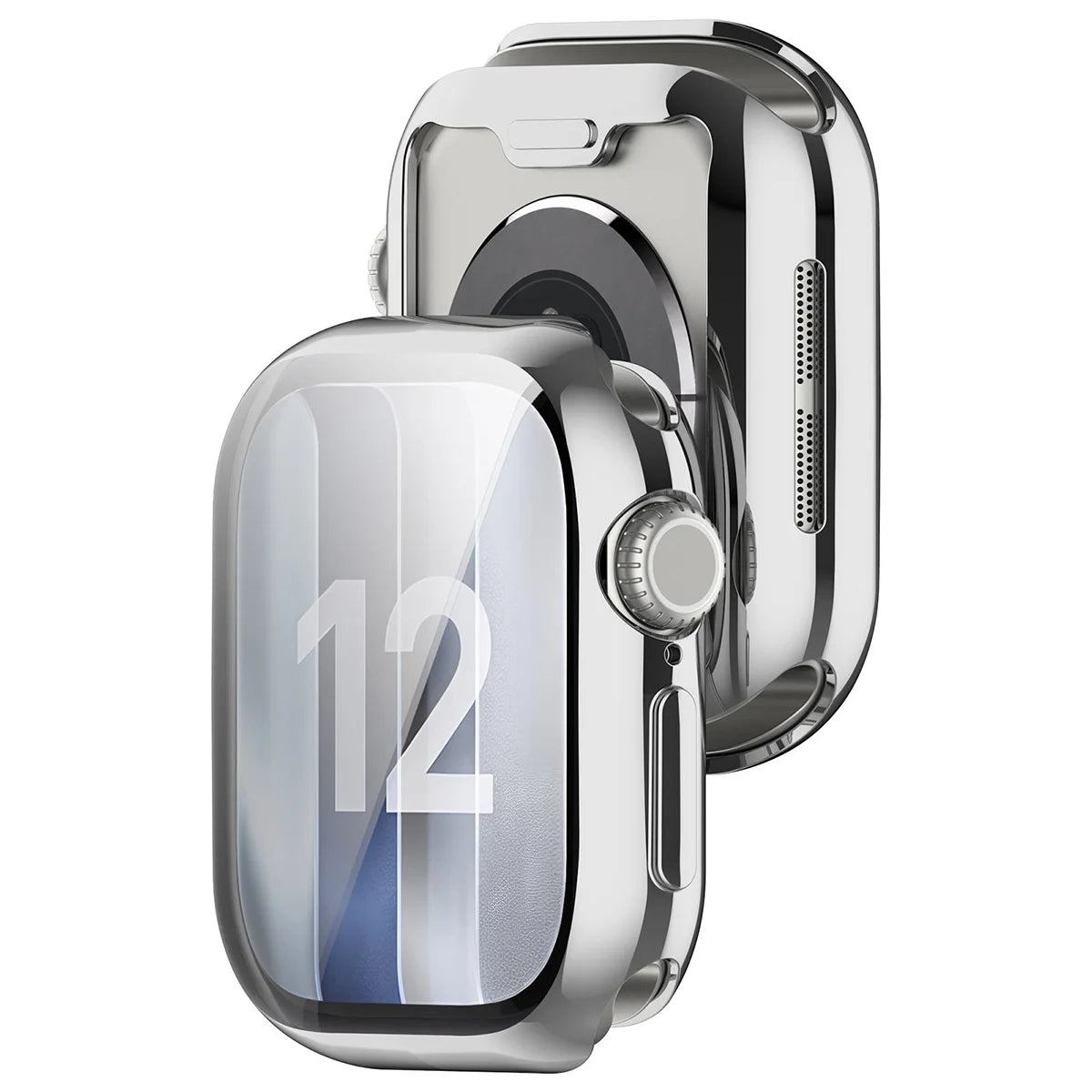 Schutzhülle für Apple Watch Series 12 42mm, Bizon Case Watch Felipe, Silbern (1/8)