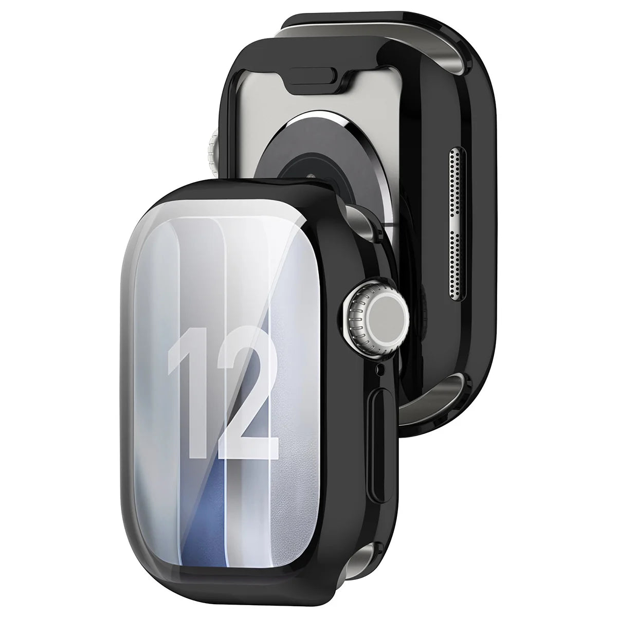 Schutzhülle für Apple Watch Series 12 46mm, Bizon Case Watch Felipe, Schwarz (1/8)