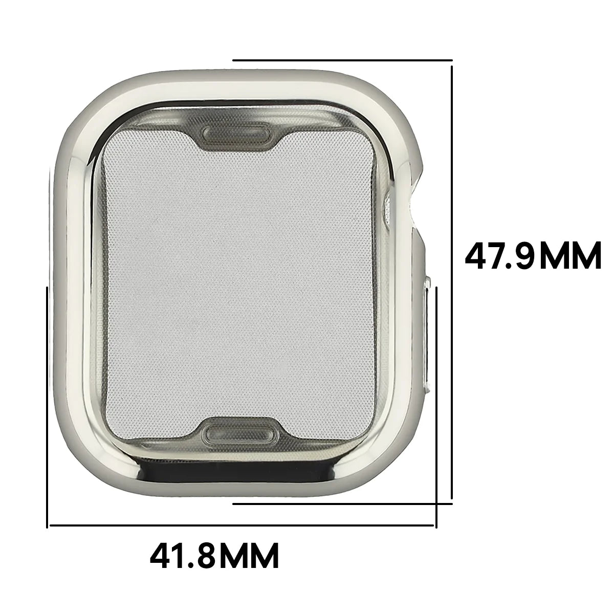 Schutzhülle für Apple Watch Series 12 46mm, Bizon Case Watch Felipe, Silbern (2/8)