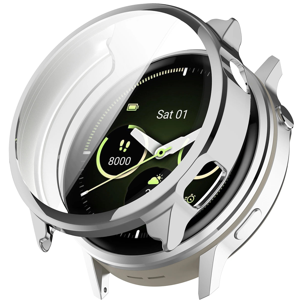 Schutzhülle für Garmin Venu 4 45 mm, Bizon Case Watch Felipe, Silbern