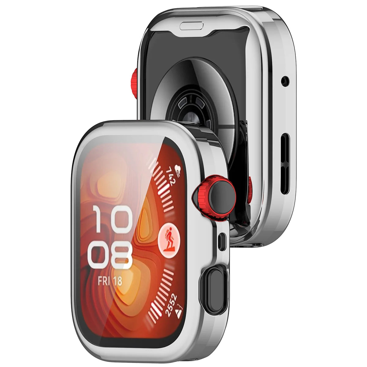 Schutzhülle für Huawei Watch Fit 5 Pro, Bizon Case Watch Felipe, Silbern
