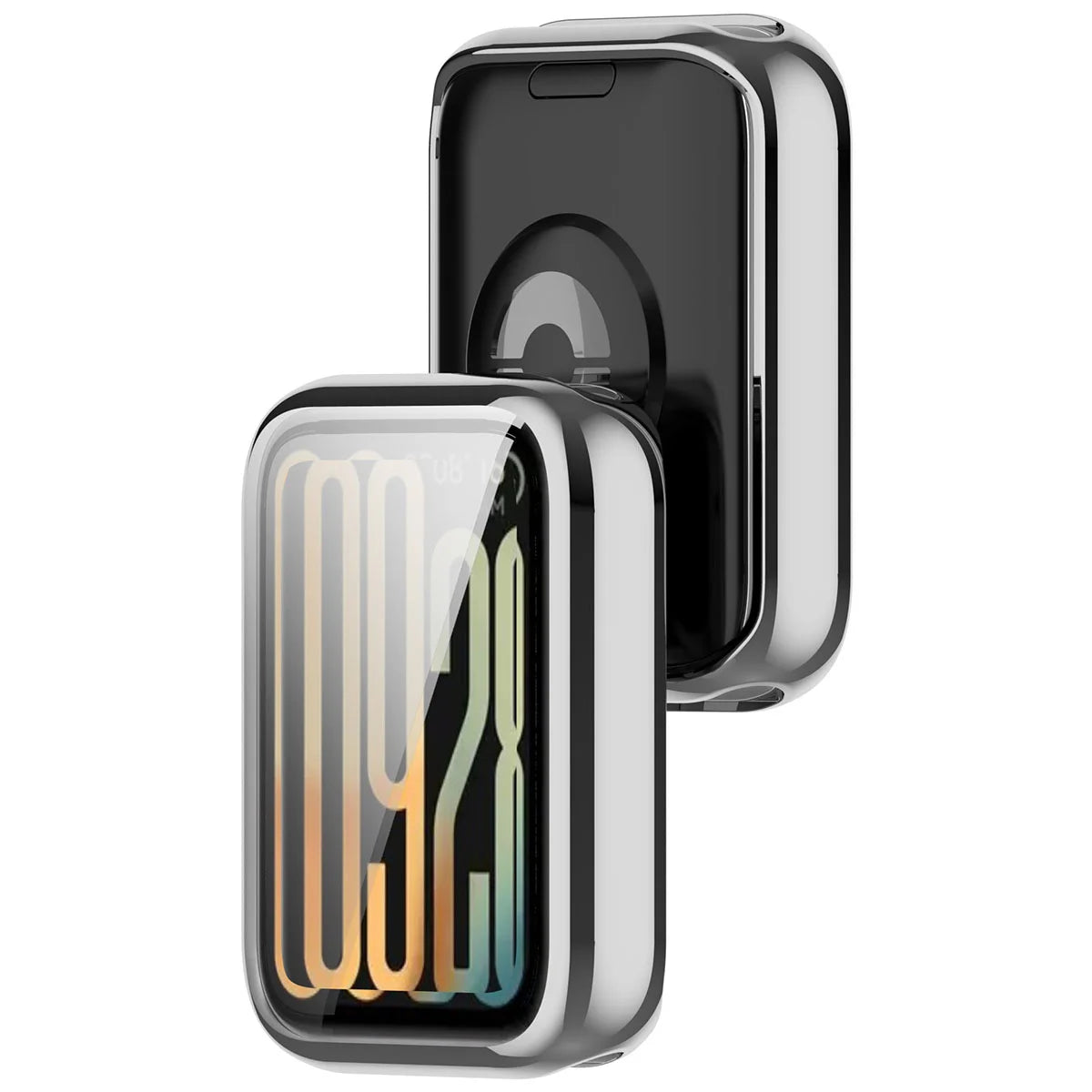 Schutzhülle für Xiaomi Smart Band 10 Pro, Bizon Case Watch Felipe, Silbern