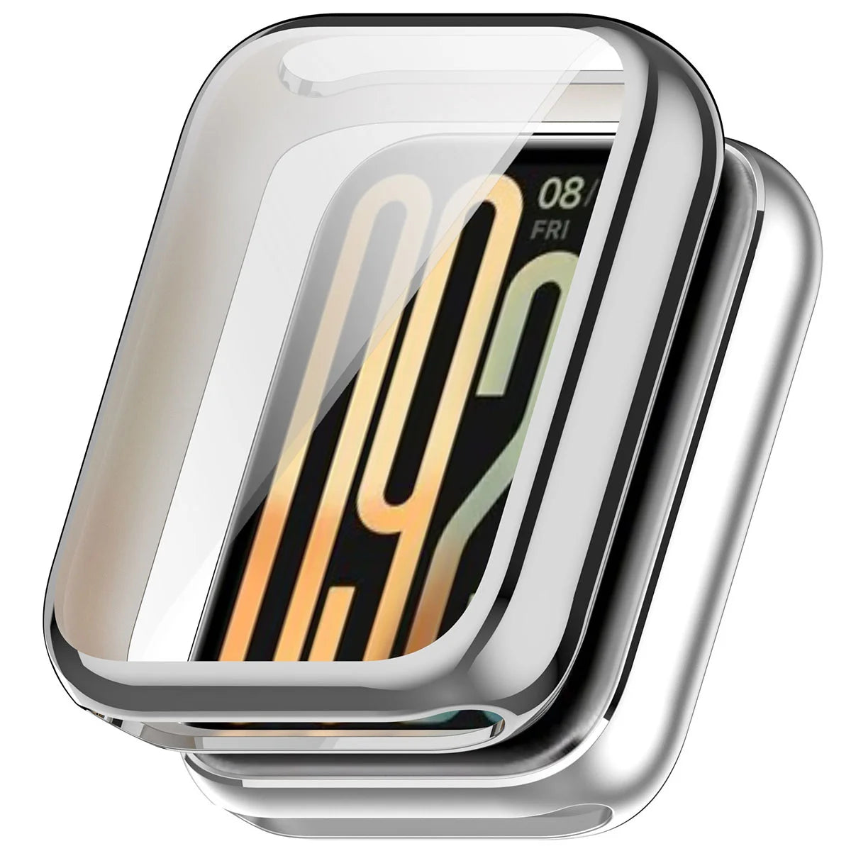 Schutzhülle für Xiaomi Smart Band 10 Pro, Bizon Case Watch Felipe, Silbern