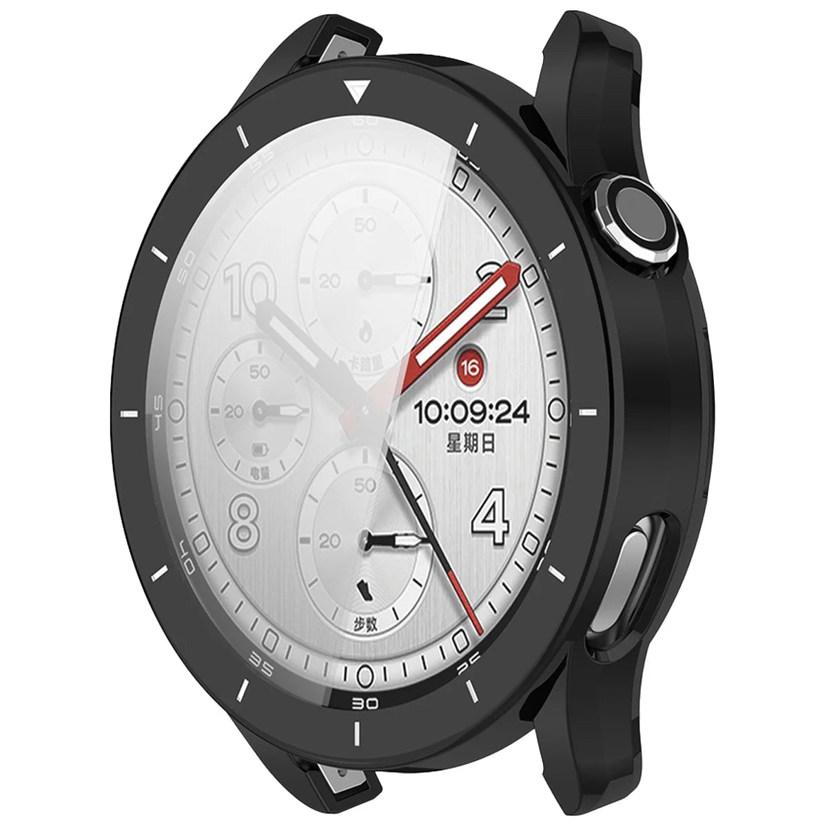 Schutzhülle für Xiaomi Watch S5, Bizon Case Watch Felipe, Schwarz