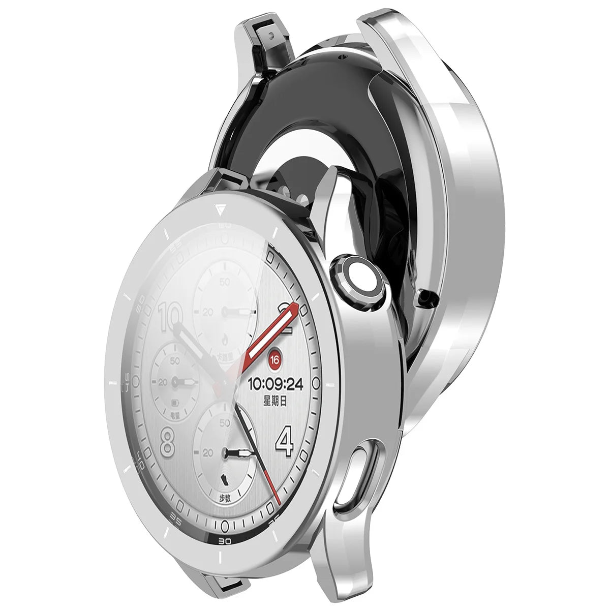 Schutzhülle für Xiaomi Watch S5, Bizon Case Watch Felipe, Silbern