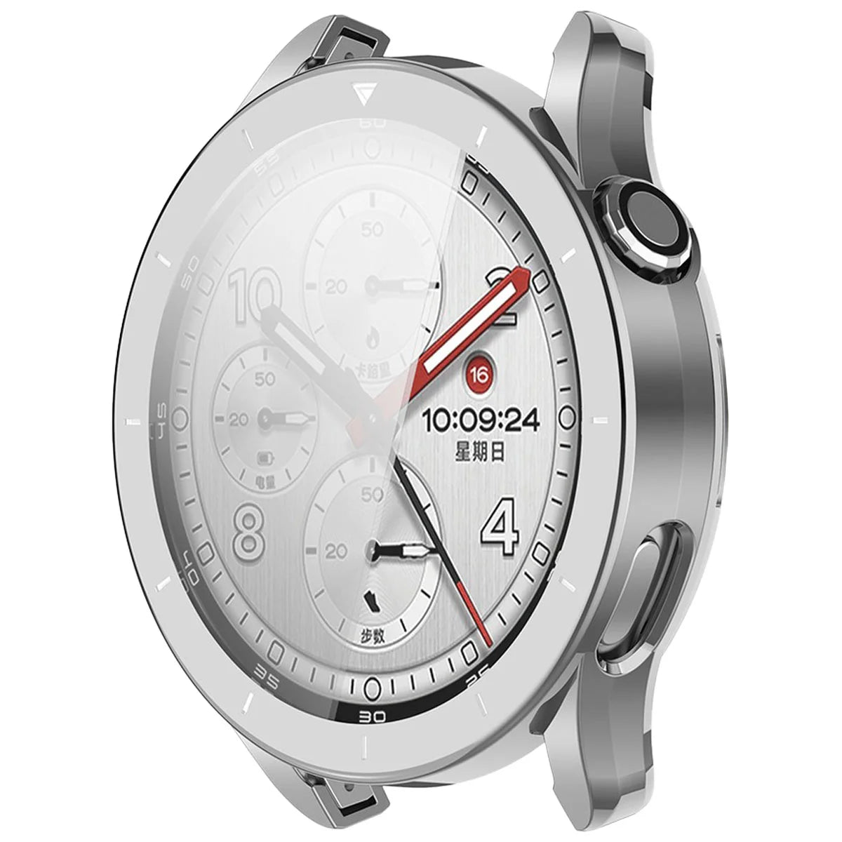Schutzhülle für Xiaomi Watch S5, Bizon Case Watch Felipe, Silbern