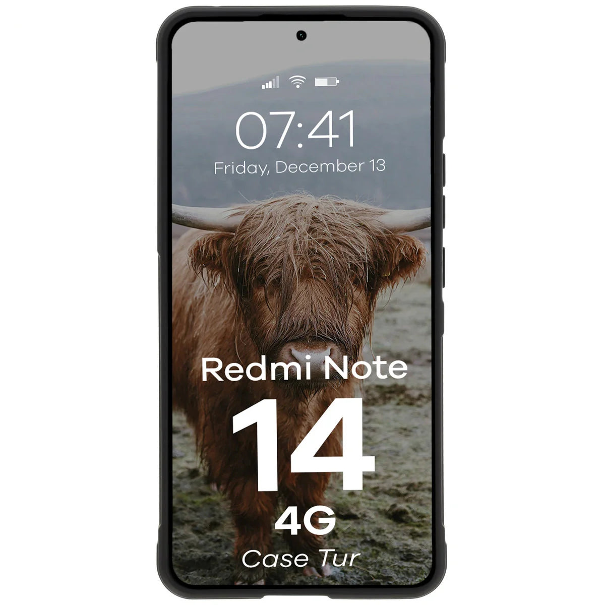 Robuste Handyhülle für Xiaomi Redmi Note 14 4G, Bizon Case Tur, Schwarz