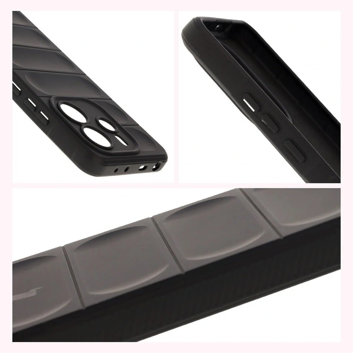 Robuste Handyhülle für Xiaomi Redmi Note 14 4G, Bizon Case Tur, Schwarz