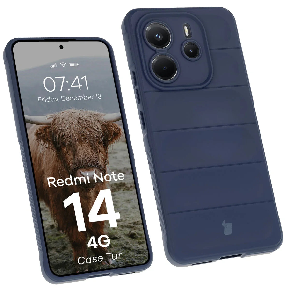 Robuste Handyhülle für Xiaomi Redmi Note 14 4G, Bizon Case Tur, Dunkelblau