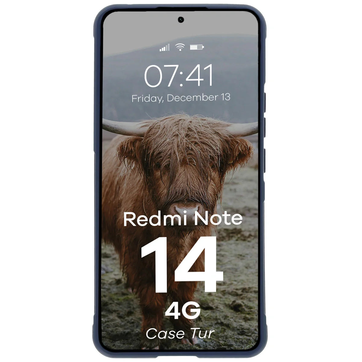 Robuste Handyhülle für Xiaomi Redmi Note 14 4G, Bizon Case Tur, Dunkelblau