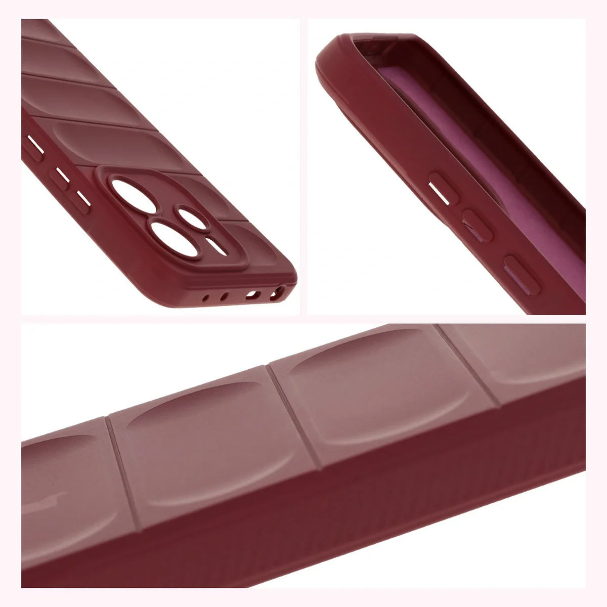 Robuste Handyhülle für Xiaomi Redmi Note 14 4G, Bizon Case Tur, Burgunderrot