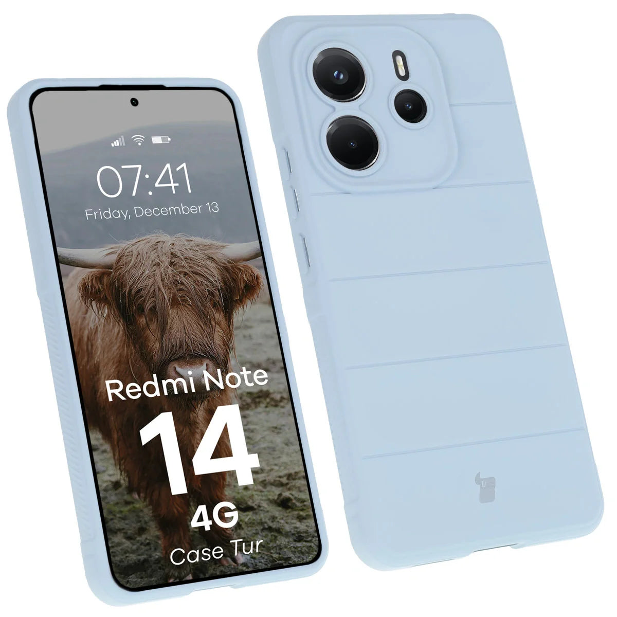 Robuste Handyhülle für Xiaomi Redmi Note 14 4G, Bizon Case Tur, Hellblau