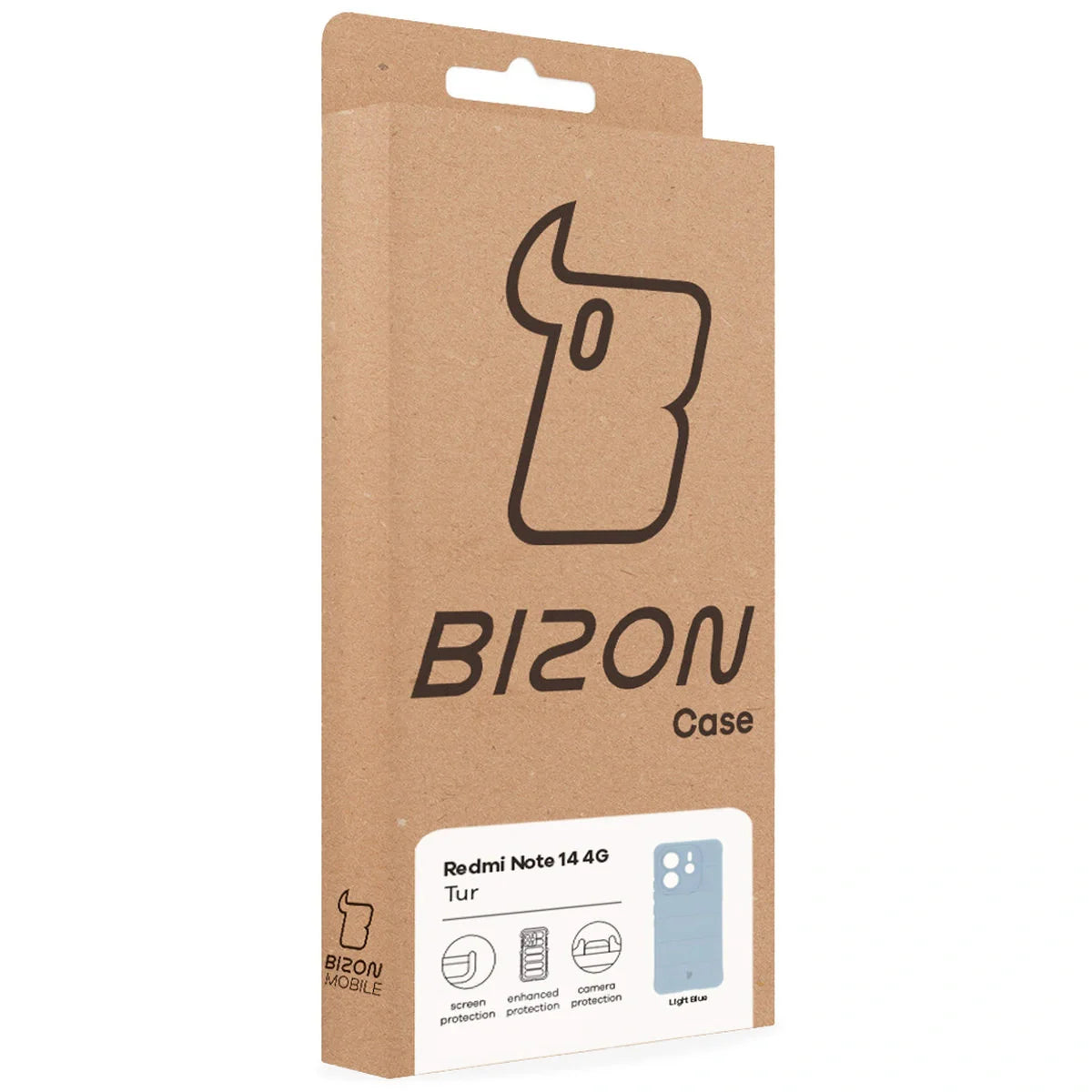 Robuste Handyhülle für Xiaomi Redmi Note 14 4G, Bizon Case Tur, Hellblau