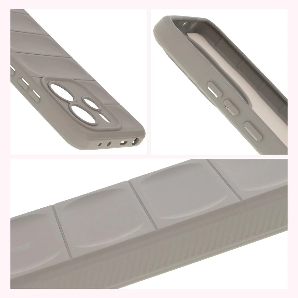 Robuste Handyhülle für Xiaomi Redmi Note 14 4G, Bizon Case Tur, Hellgrau
