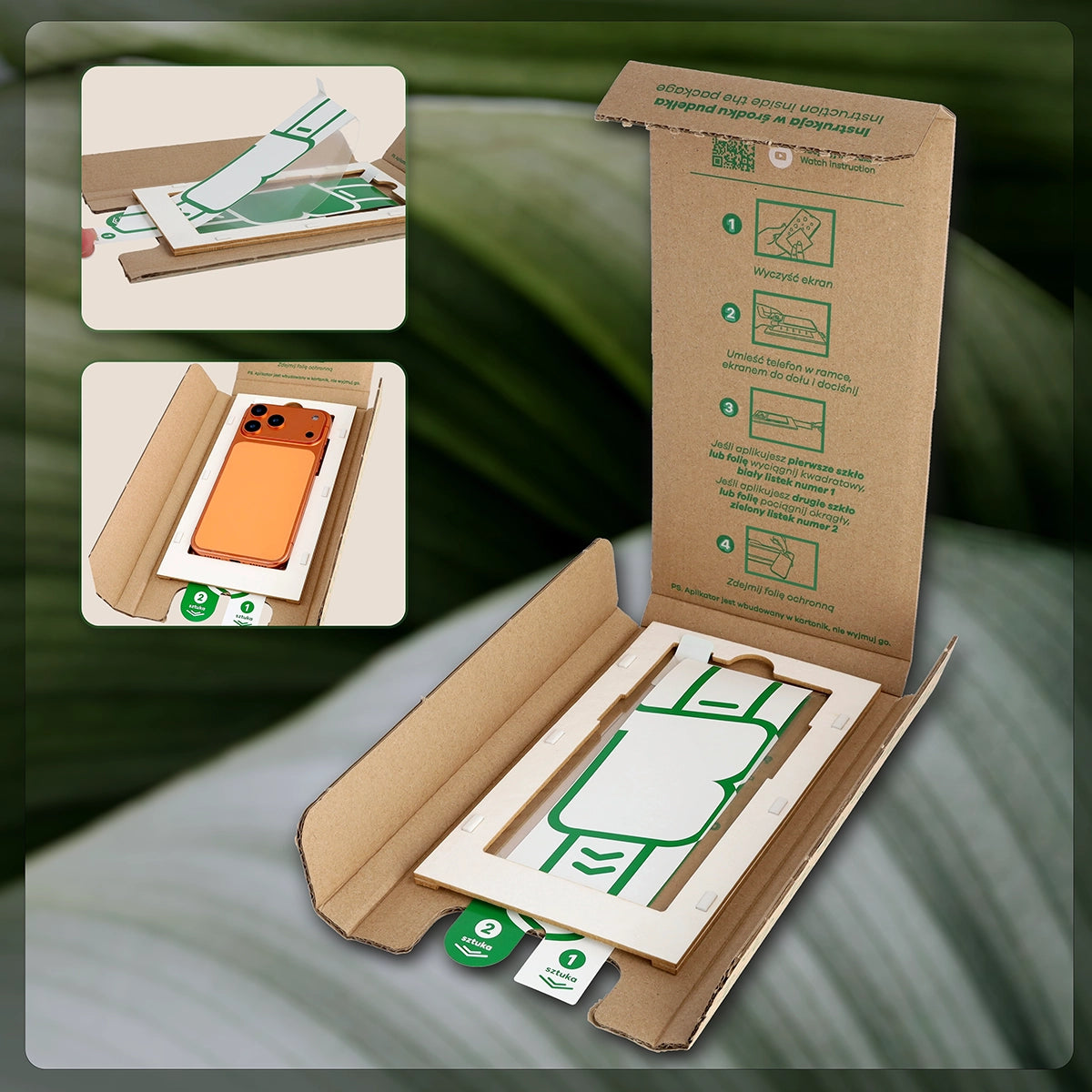 2x Hybridglas mit dem umweltfreundlichen Applikator für iPhone 16, Bizon Eplikator Hybrid Mule (3/5)
