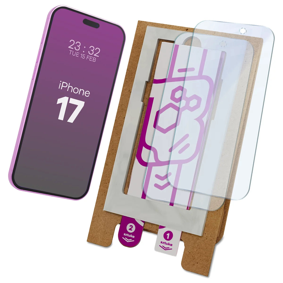2x Hybridglas mit dem umweltfreundlichen Applikator für iPhone 17, Bizon Eplikator Hybrid Mule (1/5)