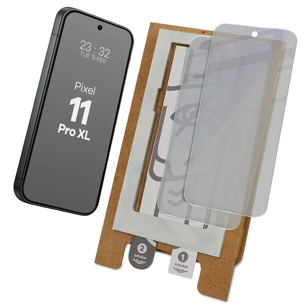 2x Hybridglas mit Sichtschutz mit dem umweltfreundlichen Applikator für Google Pixel 11 Pro XL, Bizon Eplikator Hybrid Shadow (1/5)