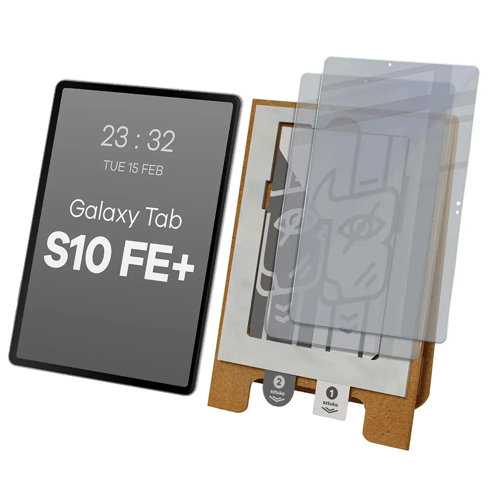 2x Hybridglas mit Sichtschutz mit dem umweltfreundlichen Applikator für Galaxy Tab S10 FE Plus, Bizon Eplikator Tab Hybrid Shadow (1/5)