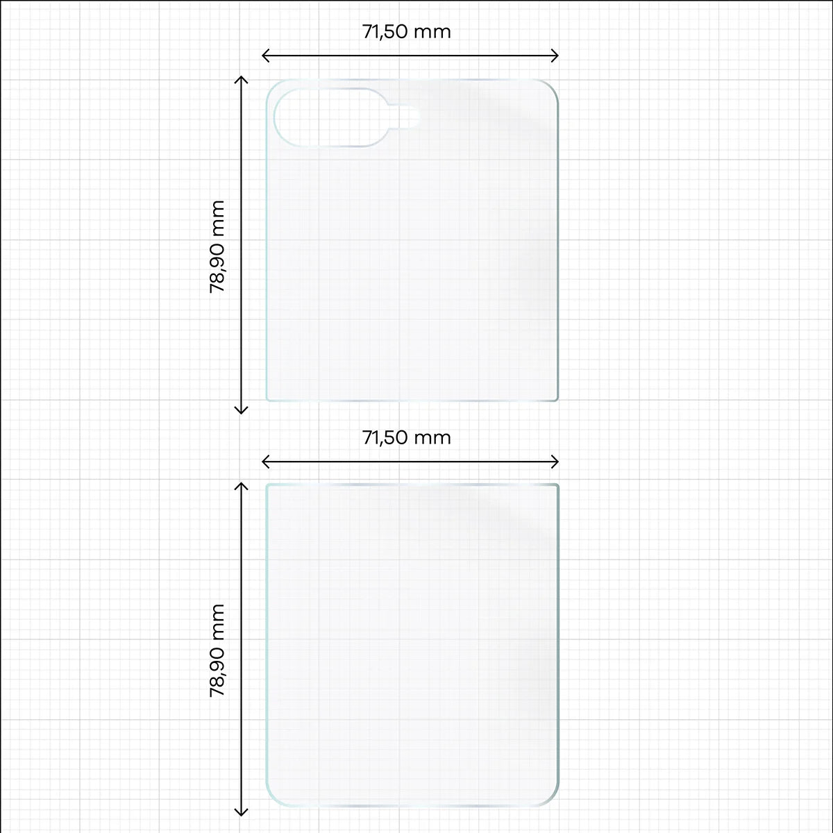 Hydrogel Folie für die Rückseite für Galaxy Z Flip8, Bizon Film Hydrogel Back Duo, 2 Stück