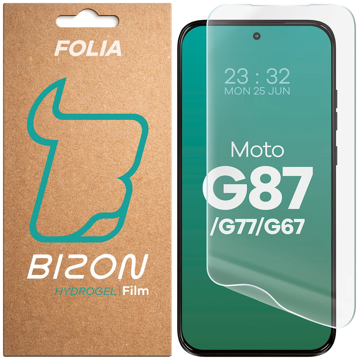 Hydrogel Folie für den Bildschirm für  Motorola Moto G87 5G / G77 5G / G67 5G, Bizon Film Hydrogel Front, 1 Stück