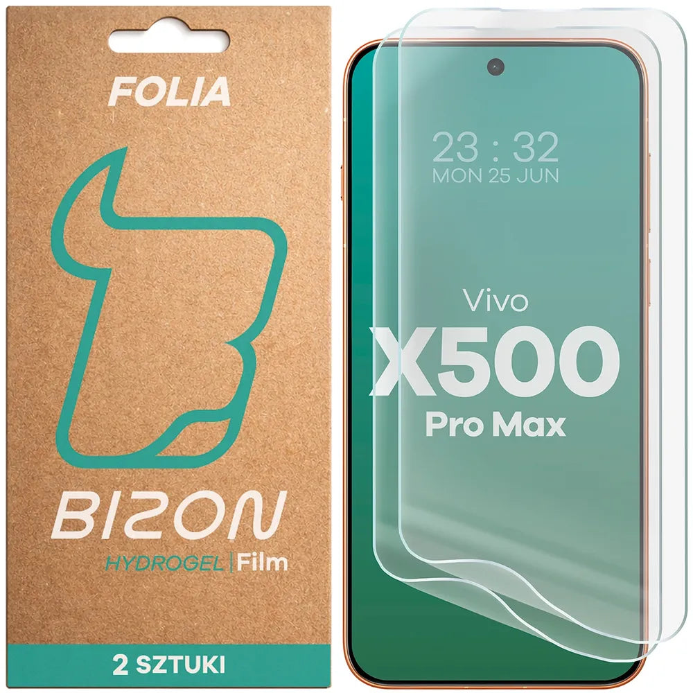 Hydrogel Folie für den Bildschirm für Vivo X500 Pro Max, Bizon Film Hydrogel Front Duo, 2 Stück (1/5)