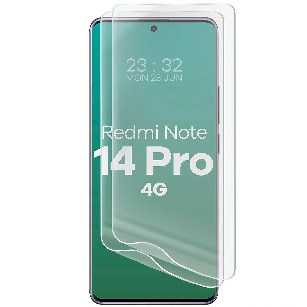 Hydrogel Folie für den Bildschirm für Xiaomi Redmi Note 14 Pro 4G, Bizon Film Hydrogel Front Duo, 2 Stück