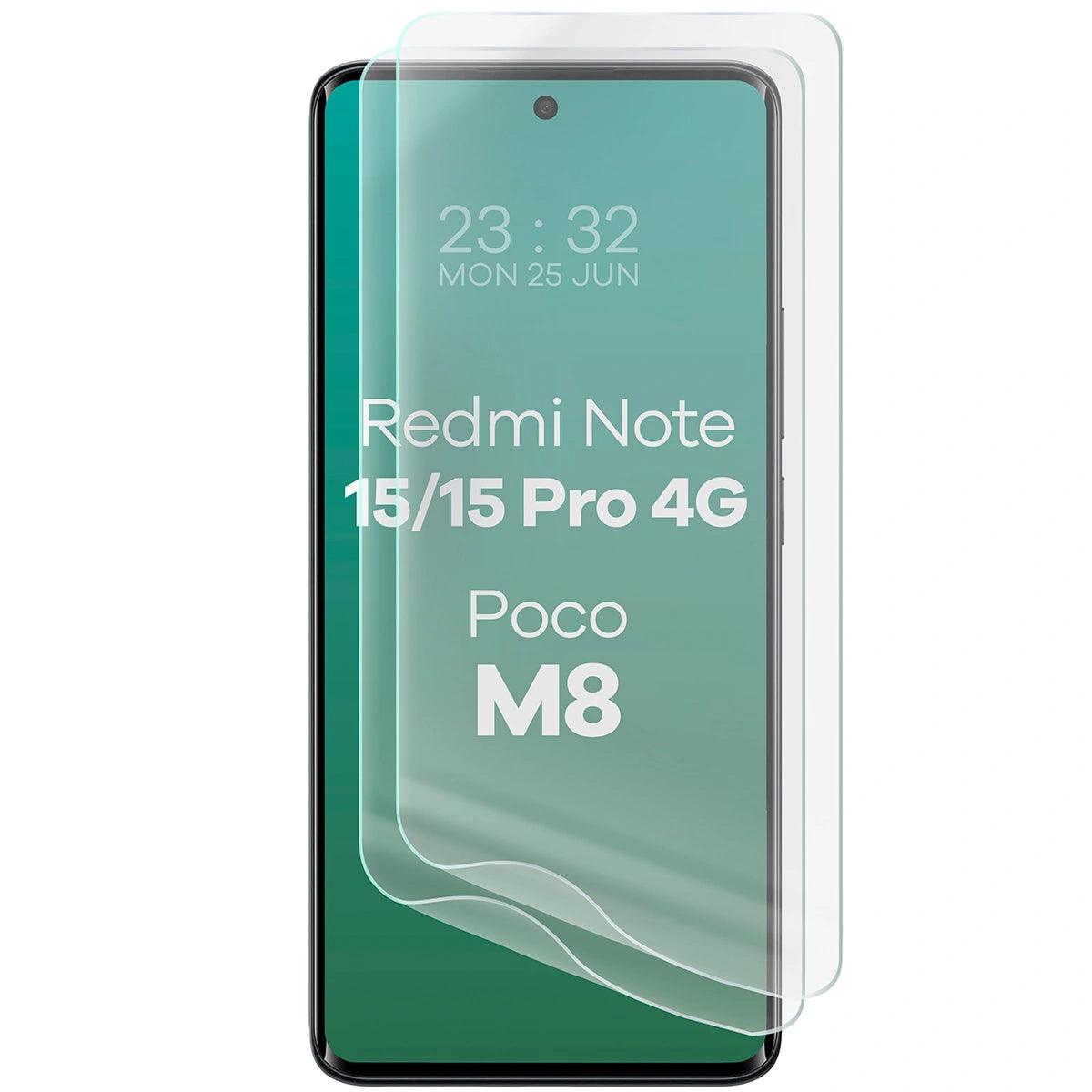 Hydrogel Folie für den Bildschirm für Xiaomi Redmi Note 15 / 15 Pro 4G / POCO M8 5G, Bizon Film Hydrogel Front Duo, 2 Stück