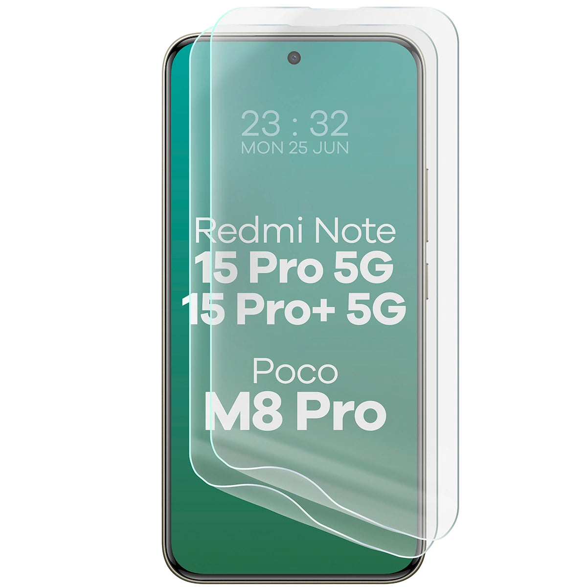 Hydrogel Folie für den Bildschirm für Xiaomi Redmi Note 15 Pro 5G / 15 Pro Plus 5G / POCO M8 Pro 5G, Bizon Film Hydrogel Front Duo, 2 Stück