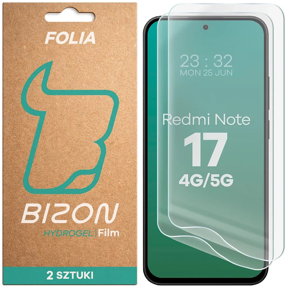 Hydrogel Folie für den Bildschirm für Xiaomi Redmi Note 17 4G/5G, Bizon Film Hydrogel Front Duo, 2 Stück (1/5)
