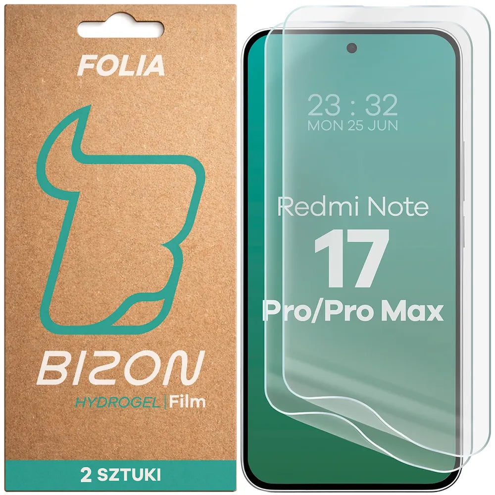 Hydrogel Folie für den Bildschirm für Xiaomi Redmi Note 17 Pro 5G / Pro Max 5G, Bizon Film Hydrogel Front Duo, 2 Stück (1/5)
