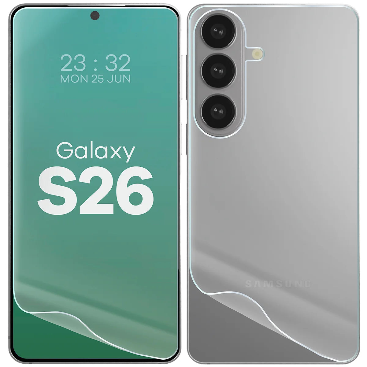 Hydrogel Folie für Display und Rückseite Bizon Film Hydrogel Pack für Galaxy S26, 2 Stück