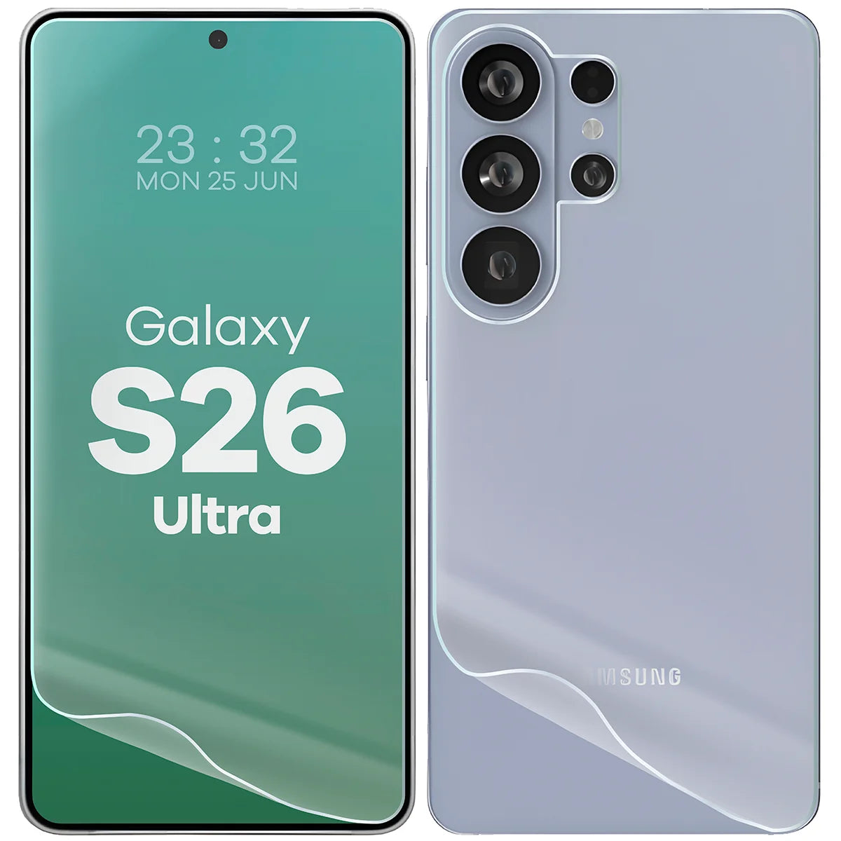 Hydrogel Folie für Display und Rückseite Bizon Film Hydrogel Pack für Galaxy S26 Ultra, 2 Stück
