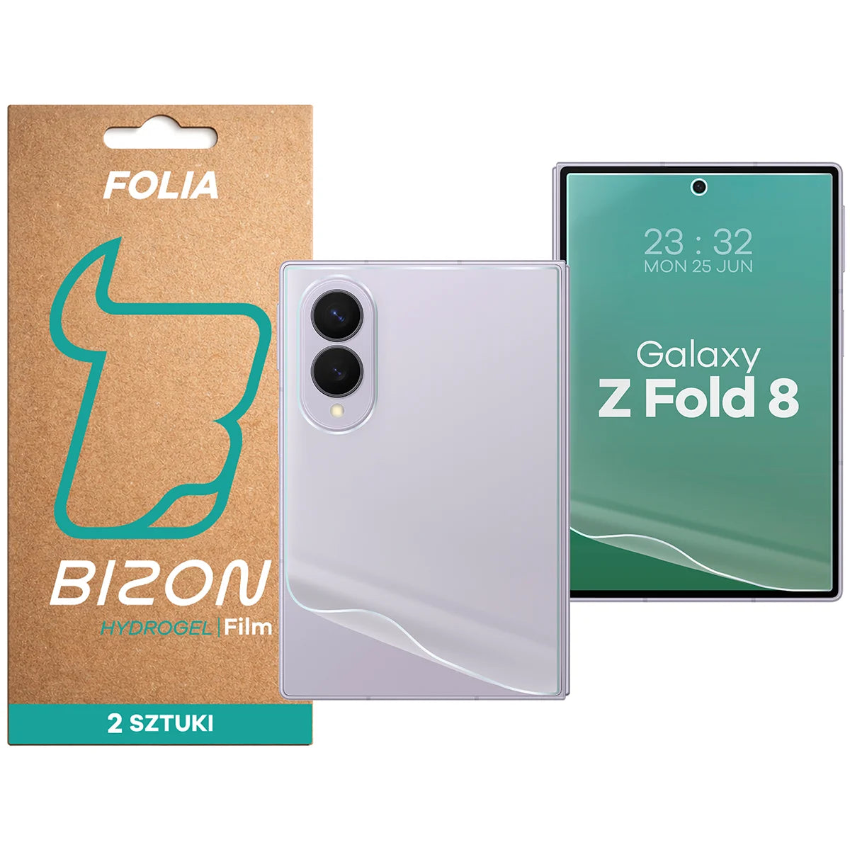 Hydrogel Folie für Display und Rückseite Bizon Film Hydrogel Pack für Galaxy Z Fold8, 2 Stück