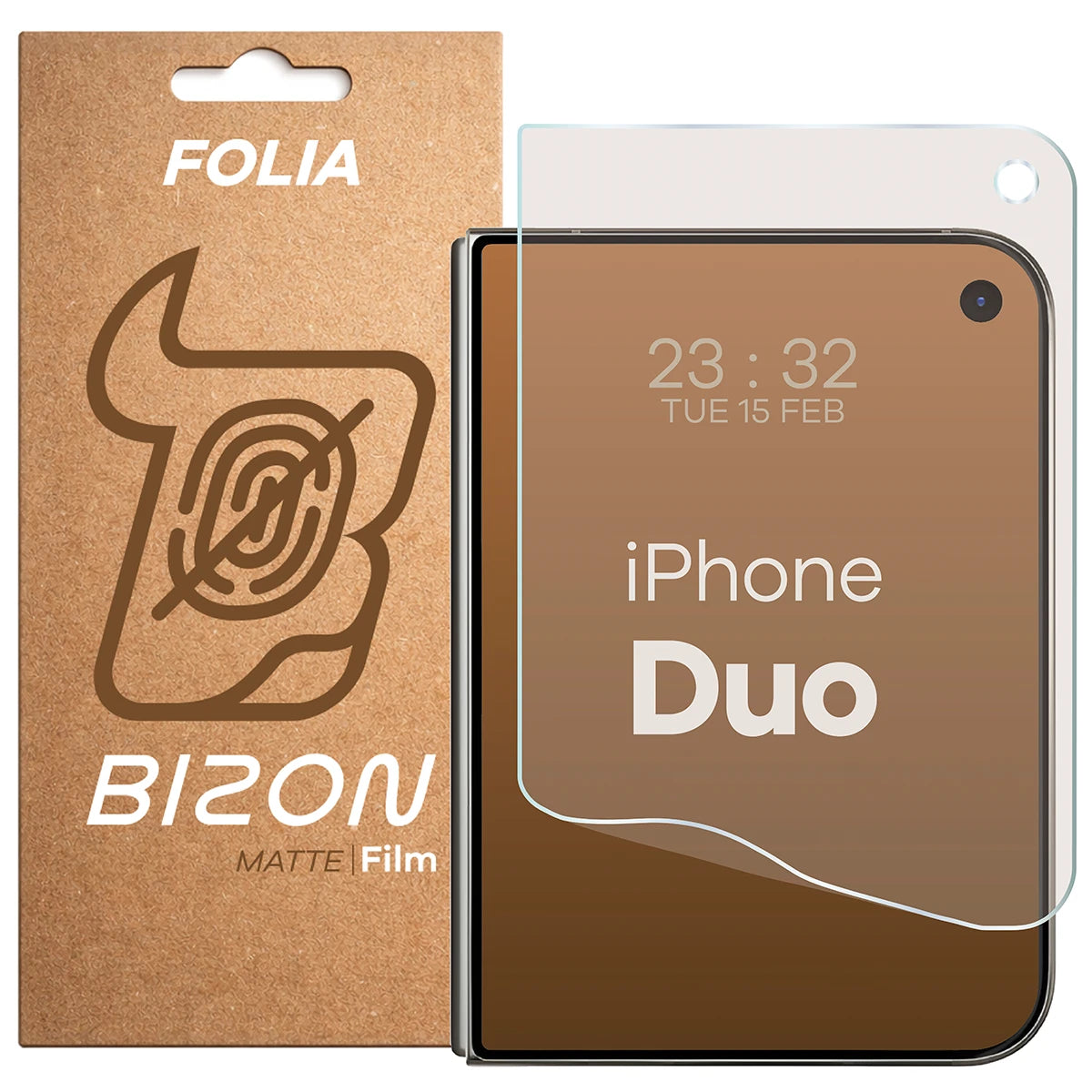Matte Folie für iPhone Duo, Bizon Film Matte, 1 Stück (1/5)